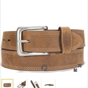 NEW Carhartt Brown Leather Triple Stitch Belt Men’s Size 46 NWT